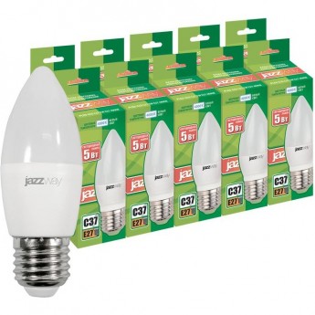 Лампа светодиодная JAZZWAY PLED-ECO 5Вт C37 4000К E27 230В 50Гц 10шт.