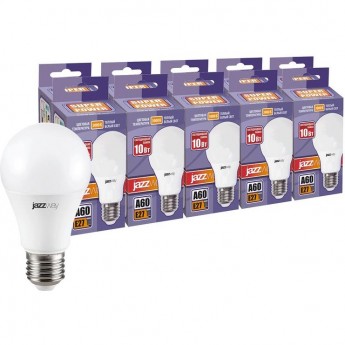 Лампа светодиодная JAZZWAY PLED-SP 10Вт A60 3000К E27 230В 50Гц 10шт. Лампа светодиодная JAZZWAY PLED-SP 10Вт A60 3000К E27 230В 50Гц 10шт.