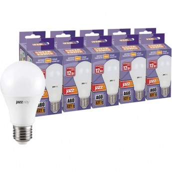 Лампа светодиодная JAZZWAY PLED-SP 12Вт A60 3000К E27 230В 50Гц 10шт. Лампа светодиодная JAZZWAY PLED-SP 12Вт A60 3000К E27 230В 50Гц 10шт.