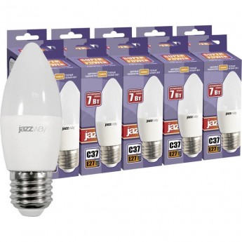 Лампа светодиодная JAZZWAY PLED-SP 7Вт C37 3000К E27 230В 50Гц 10шт. Лампа светодиодная JAZZWAY PLED-SP 7Вт C37 3000К E27 230В 50Гц 10шт.