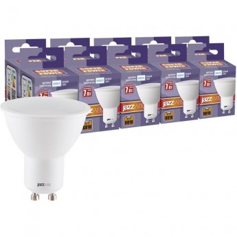 Лампа светодиодная JAZZWAY PLED-SP 7Вт PAR16 4000К GU10 230В 50Гц 10шт. Лампа светодиодная JAZZWAY PLED-SP 7Вт PAR16 4000К GU10 230В 50Гц 10шт.